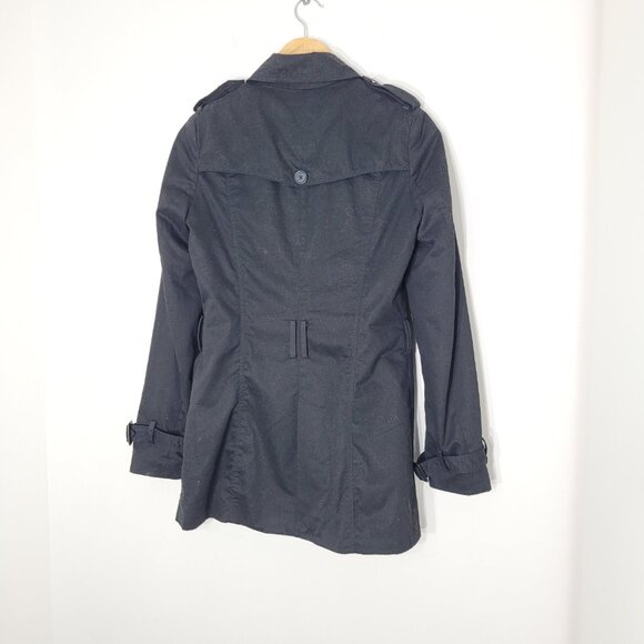Stradivarius Women's Black Long Sleeve Double Breasted Trench Coats Size Small - Picture 3 of 12